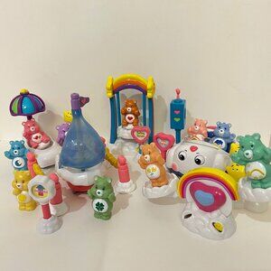 Lot of 5 Care Bears Care-a-Lot Playsets Funshine, Share, Wish, Cheer Bears
